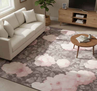 Nature vinyl rug vintage linen blossom - TenStickers
