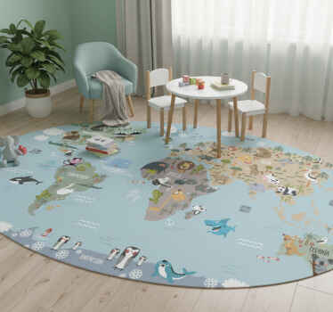 Cpprivalia_infantiles pastellimaailmakarttamatto - Tenstickers