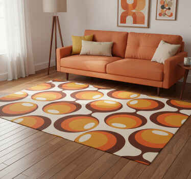 Alfombra vinílica vintage diseño semielíptico 70's - TenVinilo