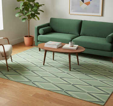 Alfombra vinílica vintage diamantes verdes años 30 - TenVinilo