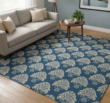 Alfombra vinílica vintage diseño de flores barrocas - TenVinilo