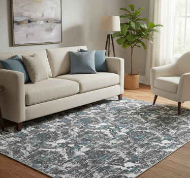 Tapis vinyle vintage motif petits éléments gris - TenStickers
