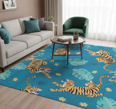 Vinyl teppich tiere tiger tapete - TenStickers
