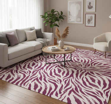 Vinyl teppich tiere lila und weißes zebra-muster - TenStickers