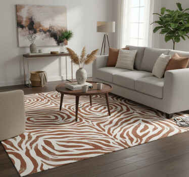 Vinyl teppich tiere braun im zebra-design - TenStickers