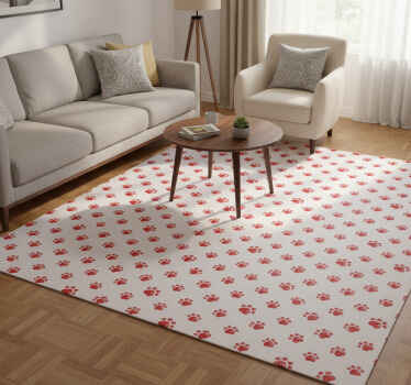 Vinyl teppich tiere mit katzenpfoten und herzdesign - TenStickers