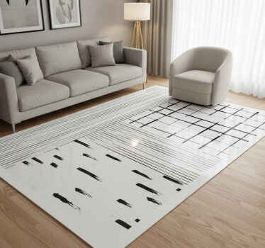Tappeto vinile moderno linee nere - TenStickers