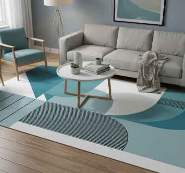 Tappeto vinile moderno design urbano geometrico blu - TenStickers