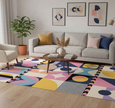 Tappeto vinile moderno arte geometrica con figure multiple - TenStickers