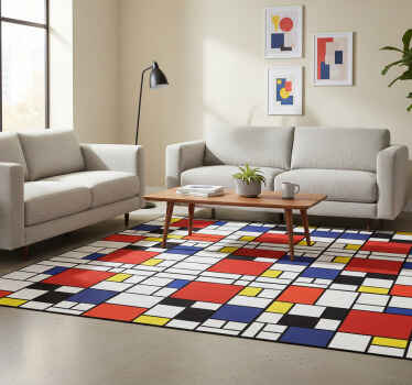 Tappeto vinile moderno blocchi di colore astratti - TenStickers