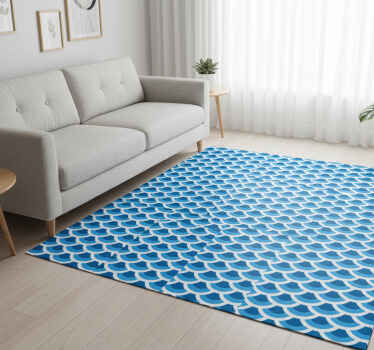 Alfombra vinílica textura escamas azules - TenVinilo