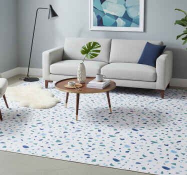 Alfombra vinílica textura tonos azules terrazzo - TenVinilo