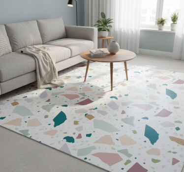 Alfombra vinílica textura patrón terrazzo mediterráneo - TenVinilo