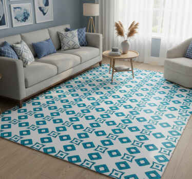 Alfombra vinílica textura diseño de diamante azul - TenVinilo