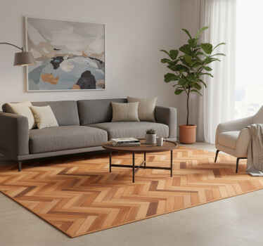 Alfombra vinílica textura parquet de roble clásico - TenVinilo
