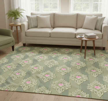 Vintage vinyl rug in french green vintage pattern - TenStickers