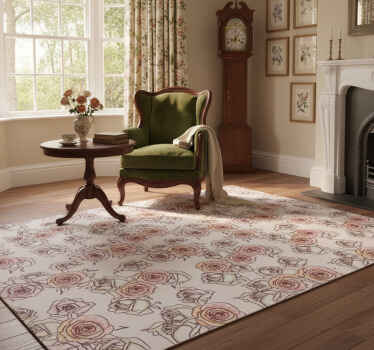 Tapis vinyle vintage motif roses anglais - TenStickers