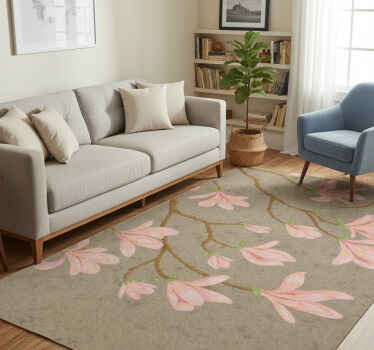 Tapis vinyle vintage style magnolia - TenStickers