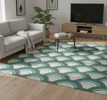 Tapis vinyle vintage motifs de vagues superposées - TenStickers