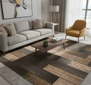 Alfombra vinílica textura patrones de madera sofisticados - TenVinilo