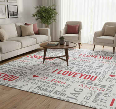 Custom rug i love you in different languages - TenStickers