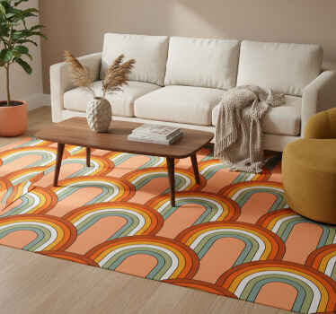 Vinyl teppich vintage 70er regenbogenmuster - TenStickers