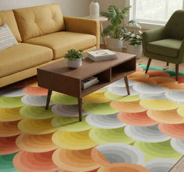 Vinyl teppich vintage mit orangen kreisen - TenStickers