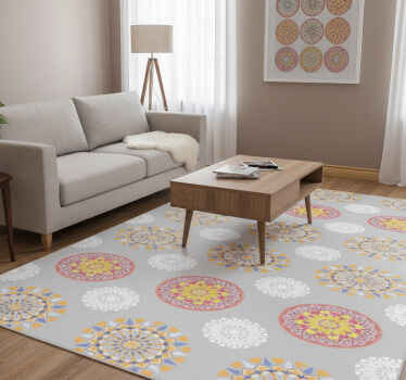 Vinyl teppich vintage helle mandala kreise - TenStickers
