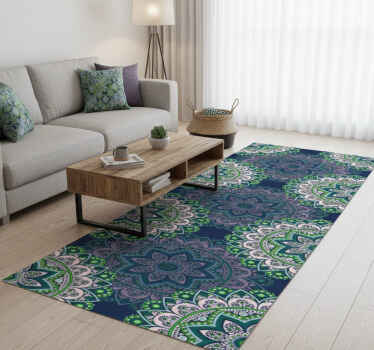 Vinyl teppich vintage glasmalerei mandala - TenStickers