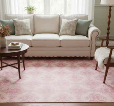 Vintage vinyl rug french provincial pink floral design - TenStickers