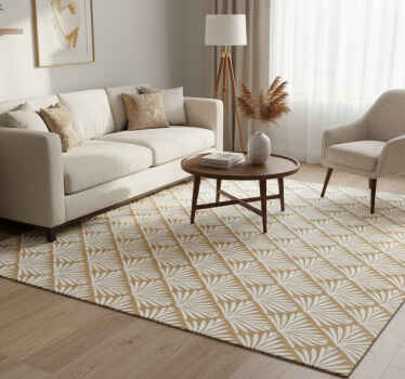 Vintage vinyl rug with gold leaf art decor design - TenStickers