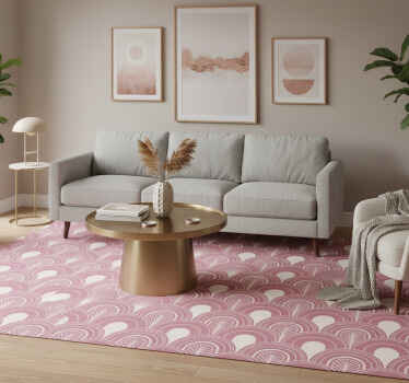 Vintage vinyl rug in rose gold arc decor style - TenStickers