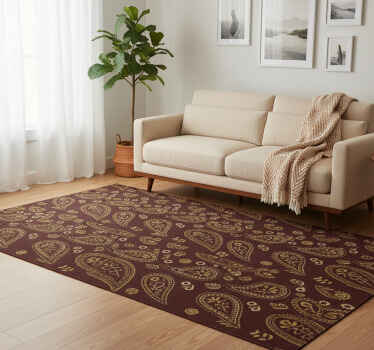 Vintage vinyl rug with traditional indian design - TenStickers