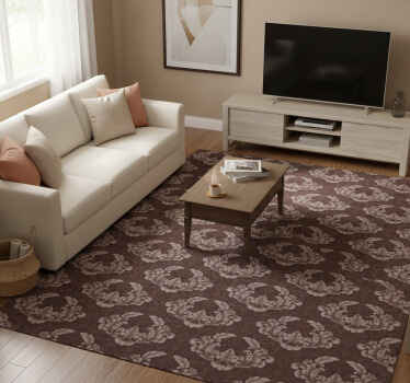 Vintage vinyl rug with seamless damask pattern - TenStickers