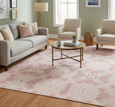 Vintage vinyl rug in pastel vintage style pattern - TenStickers