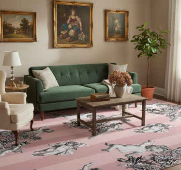 Vintage vinyl rug french vintage striped pattern - TenStickers