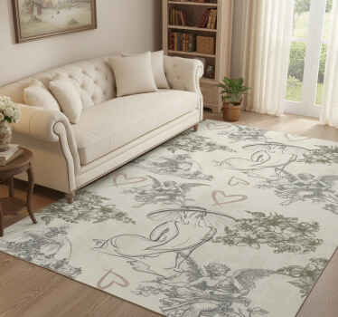 Vintage vinyl rug with classic french romance pattern - TenStickers