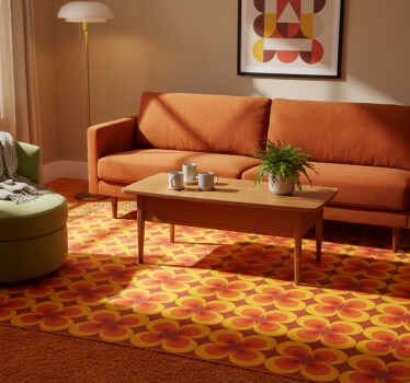 Vintage vinyl rug with 70s retro circles design - TenStickers