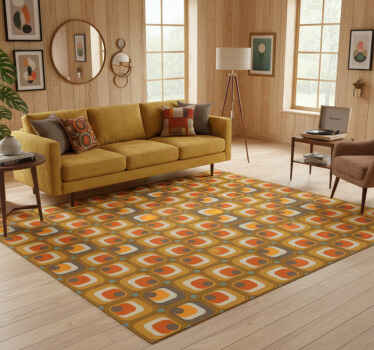 Vintage vinyl rug with 70s retro squares design - TenStickers