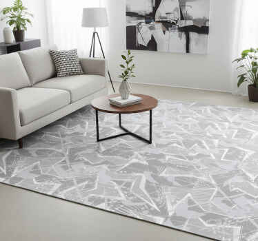 Vintage vinyl rug with gray 80's fine graphics - TenStickers