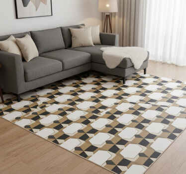 Vintage vinyl rug with checkered design - TenStickers