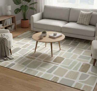 Vintage vinyl rug in light geometric patterns - TenStickers