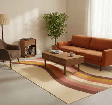 Vintage vinyl rug with 70s stripes design - TenStickers