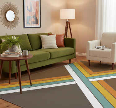Vintage vinyl rug with retro seventies stripes - TenStickers