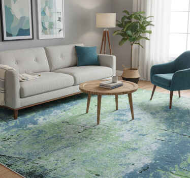 Vintage vinyl rug in blue shades design - TenStickers