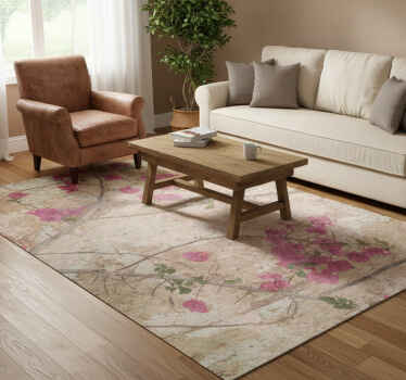 Vintage vinyl rug in vintage style ivy - TenStickers
