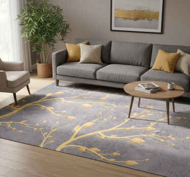 Vintage vinyl rug with vintage style golden tree - TenStickers