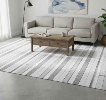 Alfombra vinílica imitación tablones envejecidos blancos - TenVinilo