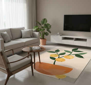Alfombra vinílica flores árbol frutal pequeño - TenVinilo