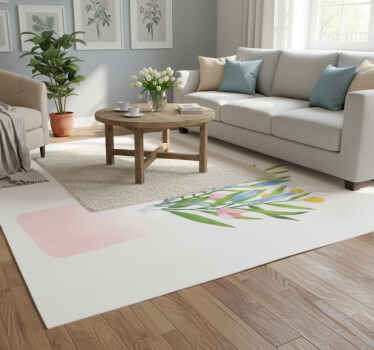 Vinyl teppich blumen im topf - TenStickers